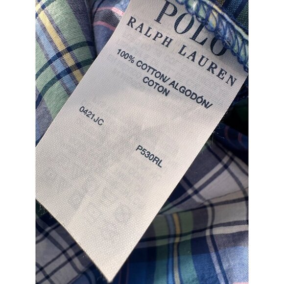 Polo Ralph Lauren Men's Size M Multicolor Plaid Short Sleeve Button-Up Shirt - Picture 10 of 11